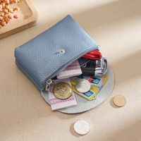 Women's Solid Color Leather Zipper Wallets sku image 12