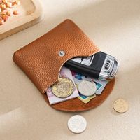 Women's Solid Color Leather Buckle Coin Purses sku image 2