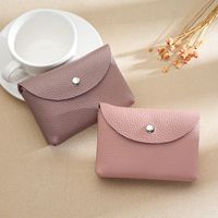 Women's Solid Color Leather Zipper Wallets main image 4