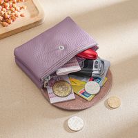 Women's Solid Color Leather Zipper Wallets sku image 9