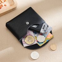 Women's Solid Color Leather Zipper Wallets sku image 1