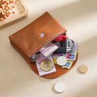 Women's Solid Color Leather Zipper Wallets sku image 11