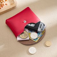 Women's Solid Color Leather Buckle Coin Purses sku image 4