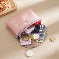 Women's Solid Color Leather Zipper Wallets sku image 8