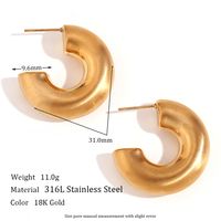 1 Pair Simple Style Classic Style Solid Color Plating Stainless Steel 18k Gold Plated Ear Cuffs sku image 3