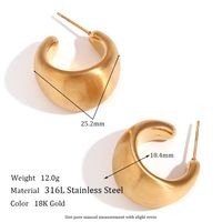 1 Pair Simple Style Classic Style Solid Color Plating Stainless Steel 18k Gold Plated Ear Cuffs sku image 4
