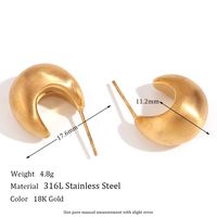 1 Pair Simple Style Classic Style Solid Color Plating Stainless Steel 18k Gold Plated Ear Cuffs sku image 2