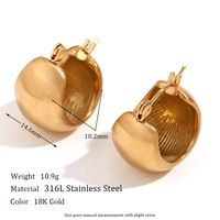 1 Pair Simple Style Classic Style Solid Color Plating Stainless Steel 18k Gold Plated Ear Cuffs sku image 1