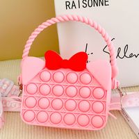 Girl's All Seasons Silica Gel Cartoon Cute Square Zipper Handbag sku image 1