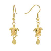 1 Pair Bohemian Beach Solid Color Tortoise Plating Copper 18k Gold Plated Drop Earrings main image 8