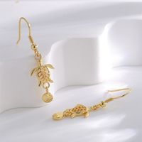 1 Pair Bohemian Beach Solid Color Tortoise Plating Copper 18k Gold Plated Drop Earrings main image 10