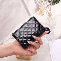 Women's Solid Color Lingge Pu Leather Zipper Wallets main image 2