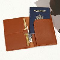 Unisex Basic Solid Color Pu Leather Passport Holders main image 3