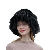 امرأة مبالغ فيه أسلوب بسيط اللون الصامد طنف واسعة قبعة دلو main image 4