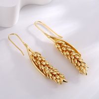 1 Pair Bohemian Beach Solid Color Tortoise Plating Copper 18k Gold Plated Drop Earrings main image 2