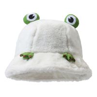 Women's Cartoon Style Cute Frog Wide Eaves Bucket Hat sku image 2