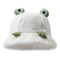 Frau Cartoon-stil Süß Frosch Breite Traufen Bucket Hat sku image 2