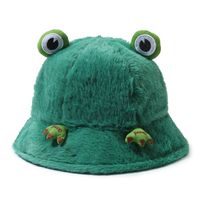 Women's Cartoon Style Cute Frog Wide Eaves Bucket Hat sku image 3