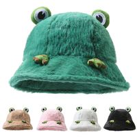 Women's Cartoon Style Cute Frog Wide Eaves Bucket Hat main image 1