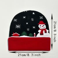 Unisex Cartoon Style Cute Basic Santa Claus Snowman Elk Printing Eaveless Wool Cap sku image 6
