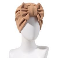 Women's Basic Solid Color Bowknot Eaveless Nationality-featured Cap main image 4