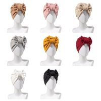 Women's Basic Solid Color Bowknot Eaveless Nationality-featured Cap main image 3