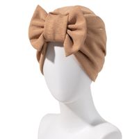 Women's Basic Solid Color Bowknot Eaveless Nationality-featured Cap main image 2