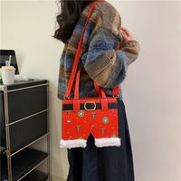 Women's All Seasons Pu Leather Christmas Socks Cute Square Zipper Handbag main image 5