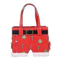 Frau Alle Jahreszeiten Pu-leder Weihnachtssocken Süß Quadrat Reißverschluss Handtasche sku image 2