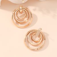 1 Pair Shiny Solid Color Hollow Out Alloy Gold Plated Ear Studs main image 3