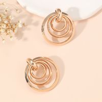 1 Pair Shiny Solid Color Hollow Out Alloy Gold Plated Ear Studs main image 4
