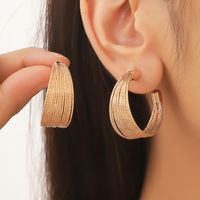 1 Pair Simple Style Classic Style Geometric Plating Alloy Gold Plated Earrings main image 1