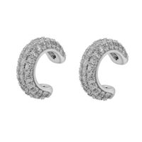 1 Pair Casual Classic Style C Shape Plating Inlay Copper Zircon 18k Gold Plated Ear Cuffs sku image 4