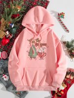 Women's Hoodies Long Sleeve Pocket Thermal Transfer Printing Casual Cartoon Letter Tree sku image 12