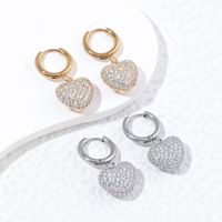 1 Pair Luxurious Streetwear Heart Shape Plating Inlay Stainless Steel Copper Zircon 18k Gold Plated Drop Earrings main image 6