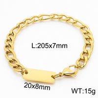 Stainless Steel 18K Gold Plated Simple Style Geometric Bracelets Necklace sku image 3