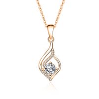 Simple Style Geometric Solid Color Sterling Silver Gra Plating Inlay Moissanite Pendant Necklace main image 2