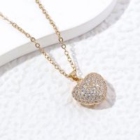 Wholesale Luxurious Streetwear Heart Shape Stainless Steel Copper Plating Inlay Zircon Pendant Necklace main image 5