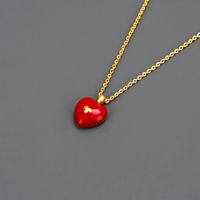 Retro Heart Shape Copper Plating Pendant Necklace sku image 2