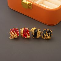 1 Pair Retro Grain Plating Copper Ear Studs main image 1