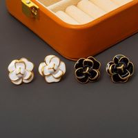 1 Pair Chinoiserie Vintage Style Flower Copper Ear Studs main image 5