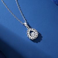 Simple Style Geometric Oval Sterling Silver Gra Plating Inlay Moissanite Pendant Necklace main image 4