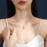 Simple Style Geometric Oval Sterling Silver Gra Plating Inlay Moissanite Pendant Necklace main image 3