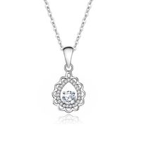 Simple Style Geometric Oval Sterling Silver Gra Plating Inlay Moissanite Pendant Necklace sku image 1