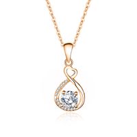 Simple Style Geometric Heart Shape Sterling Silver Gra Plating Inlay Moissanite Pendant Necklace sku image 2