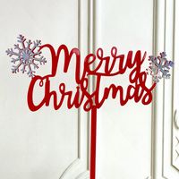 Christmas Cute Pastoral Letter Arylic Party Festival Cake Decorating Supplies main image 3