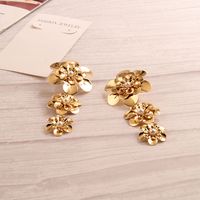1 Pair Elegant Luxurious Artistic Flower Inlay Alloy Artificial Pearls Drop Earrings main image 2
