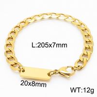 Stainless Steel 18K Gold Plated Simple Style Geometric Bracelets Necklace sku image 2