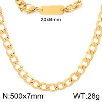 Stainless Steel 18K Gold Plated Simple Style Geometric Bracelets Necklace sku image 4