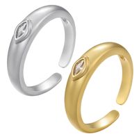 Simple Style Horse Eye Copper Plating Inlay Zircon 18k Gold Plated Open Rings main image 4